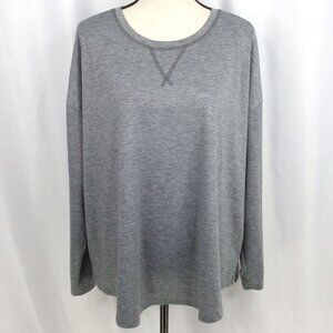 Maurices 24/7 Clara Solid Tee Womens Plus Size 1X Gray Long Sleeve Midweight Top